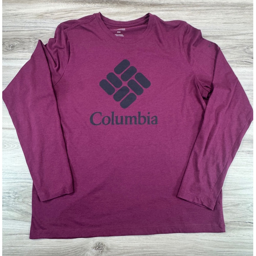 Columbia Sportswear Womens Long Sleeve Graphic T-Shirt Berry Heather Purple M‎